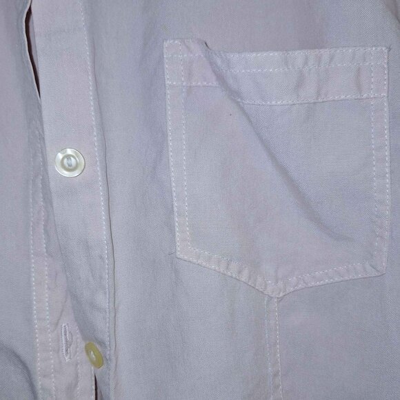 Edward Vintage Silk Button-Up Blouse Size S Light Pink 1980s Short Sleeve Pocket - Picture 4 of 4